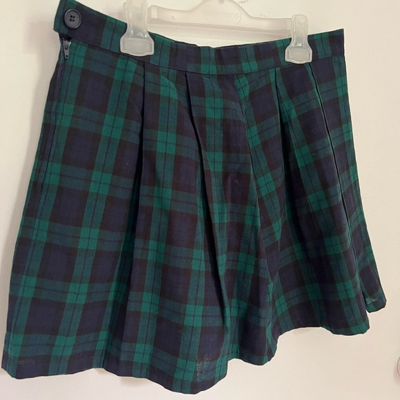 Dangerfield skirt green tartan pleated goth grunge punk killstar disturbia jupe - Picture 3 of 3